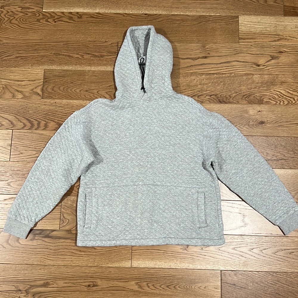 Light Gray Textured + Patterned Hoodie With Adjus… - image 1